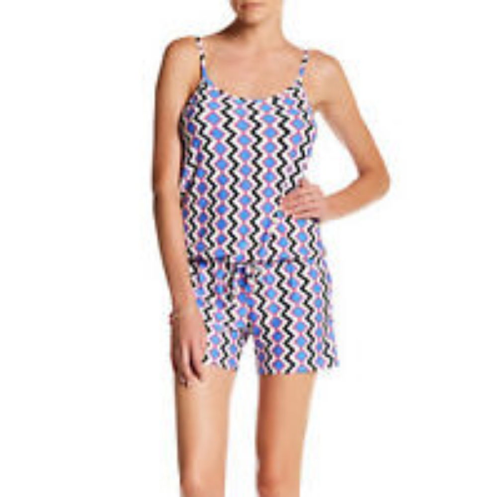 👀 Splendid Aztec Print Romper with Tie Waist